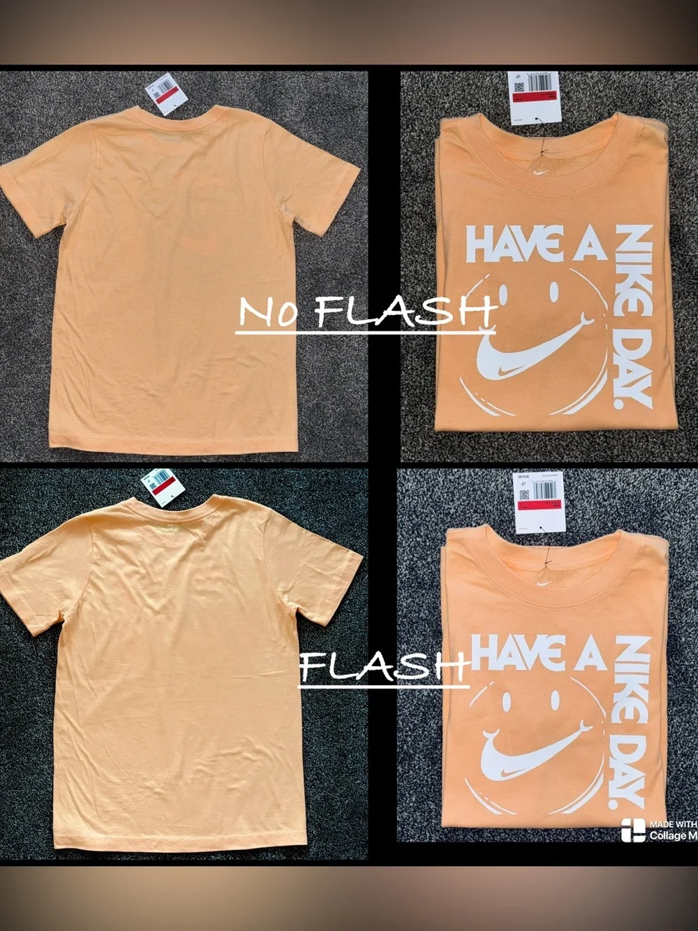 Nike Peach Short Sleeve Tee | White 'Have A Nike Day' Graphic | *NWT | LG |